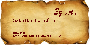 Szkalka Adrián névjegykártya
